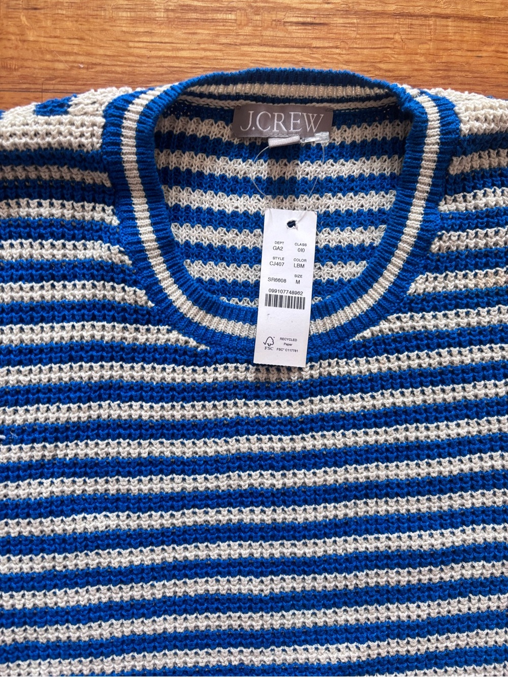 J.Crew Summer Cotton Striped Sweater ⭐️NWT⭐️ Sz M - Picture 2 of 6